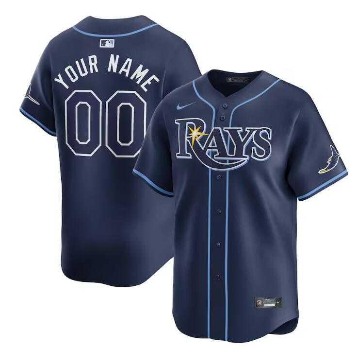 Mens Tampa Bay Rays Active Player Custom Navy Away Limited Stitched Baseball Jersey
